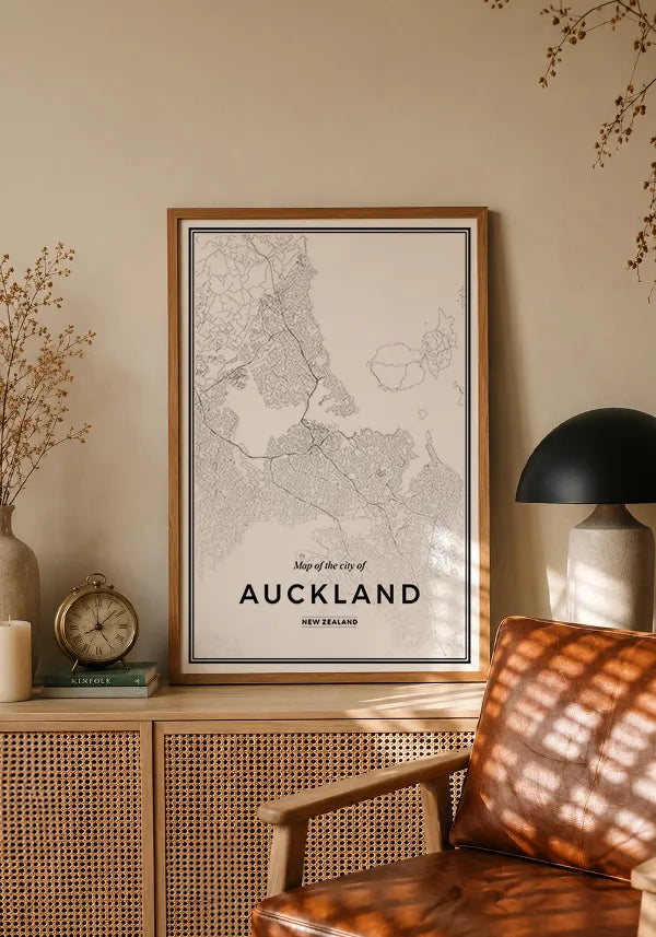 Quadro Mapa de Auckland