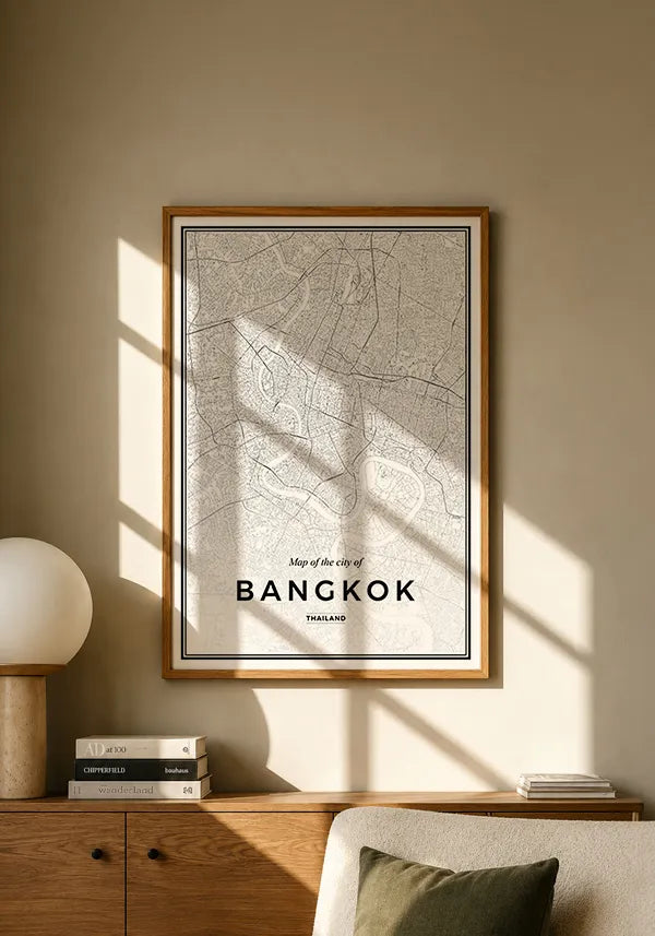 Quadro Mapa de Bangkok