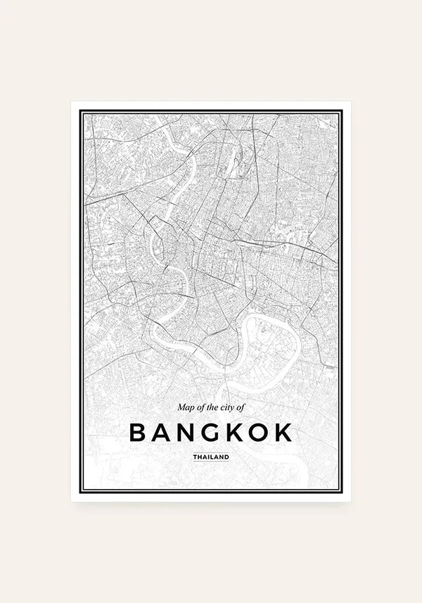 Quadro Mapa de Bangkok
