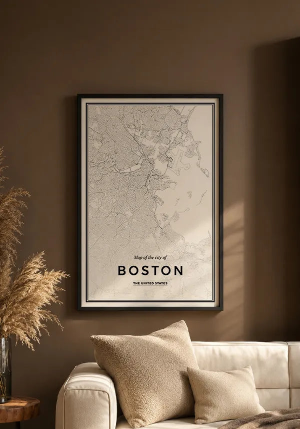 Quadro Mapa de Boston