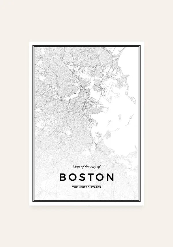 Quadro Mapa de Boston