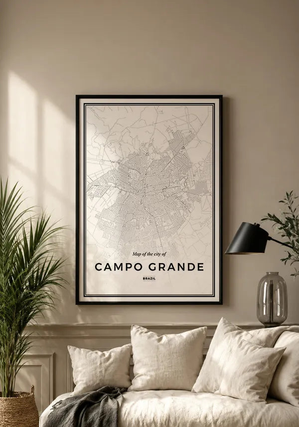 Quadro Mapa de Campo Grande
