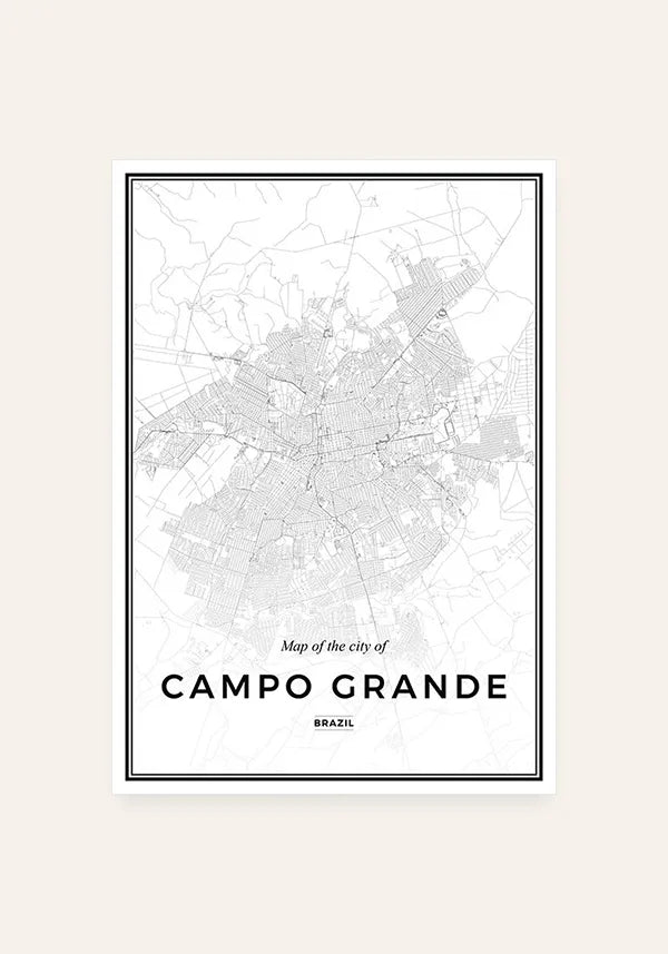 Quadro Mapa de Campo Grande