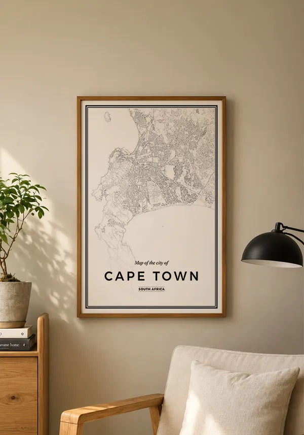 Quadro Mapa de Cidade do Cabo