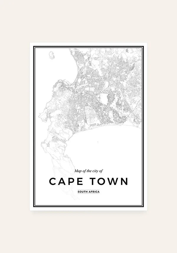 Quadro Mapa de Cidade do Cabo