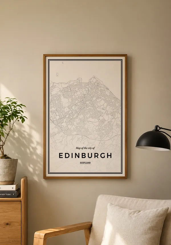 Quadro Mapa de Edimburgo