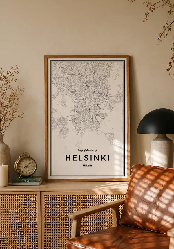 Quadro Mapa de Helsinque