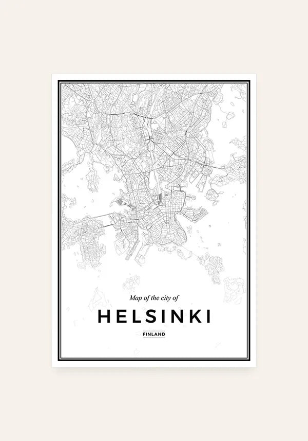 Quadro Mapa de Helsinque