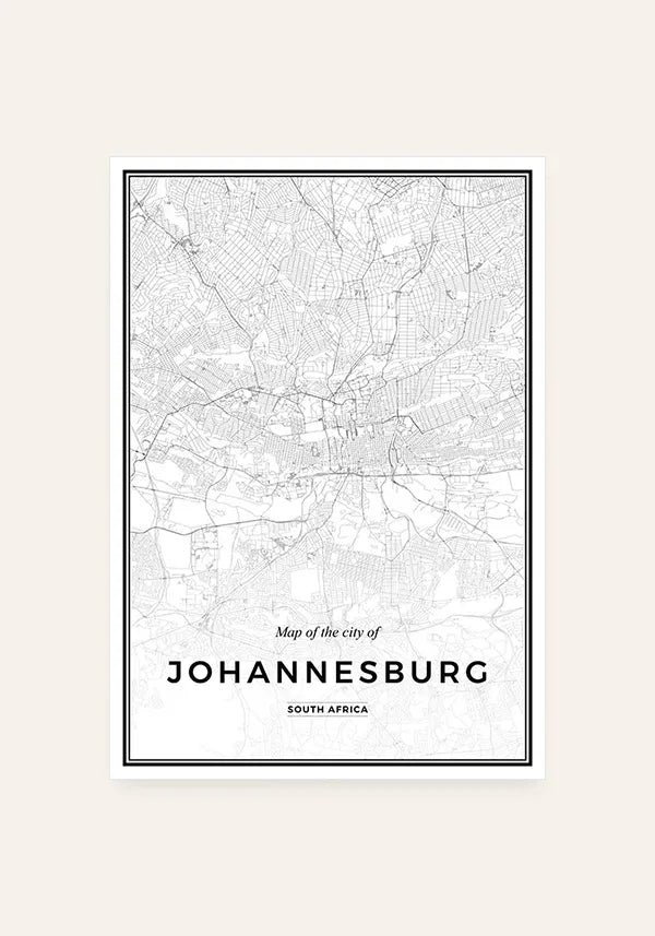Quadro Mapa de Joanesburgo