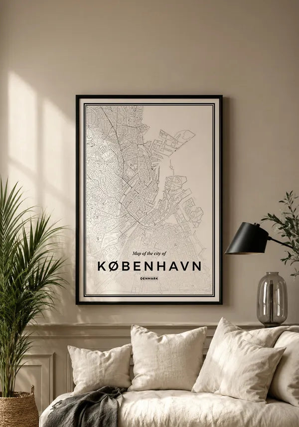 Quadro Mapa de Copenhague