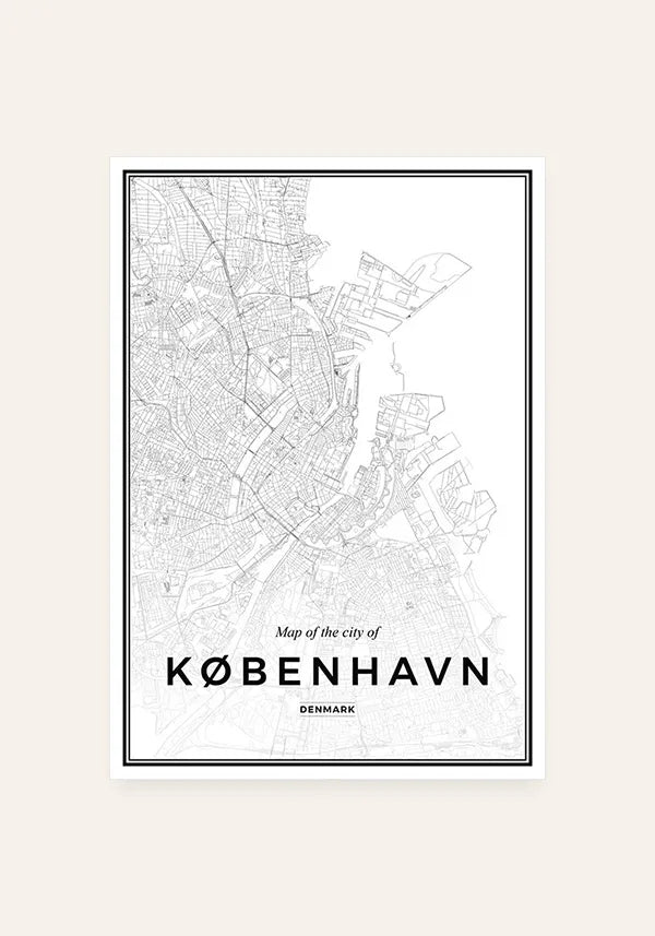 Quadro Mapa de Copenhague