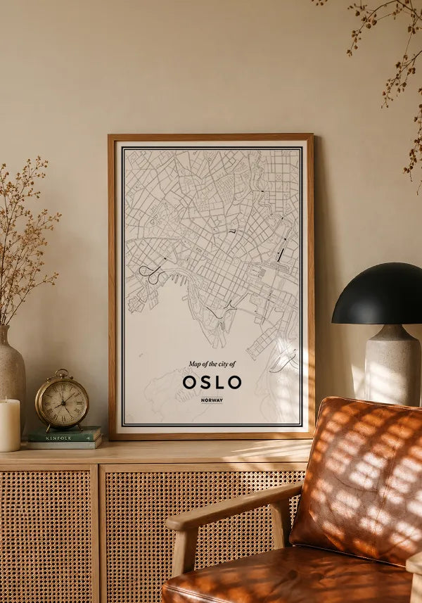 Quadro Mapa de Oslo