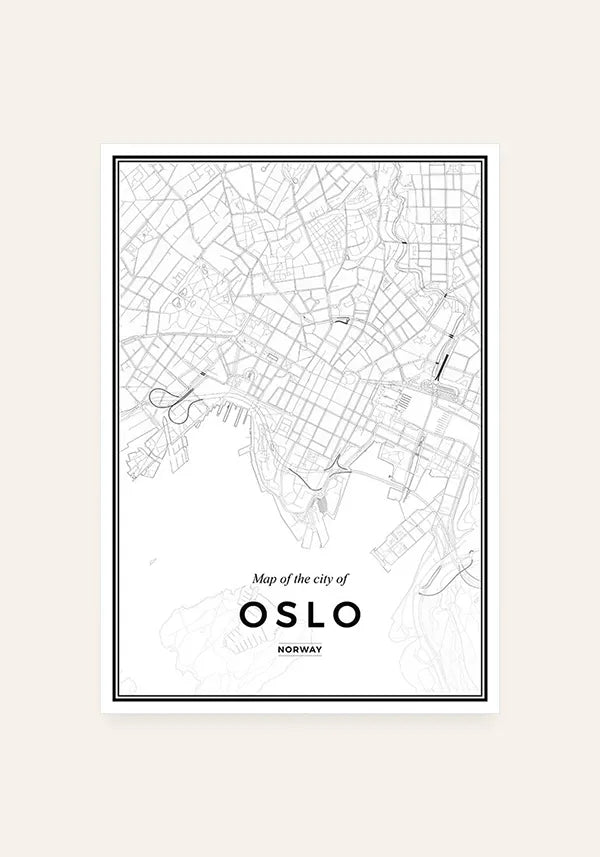 Quadro Mapa de Oslo