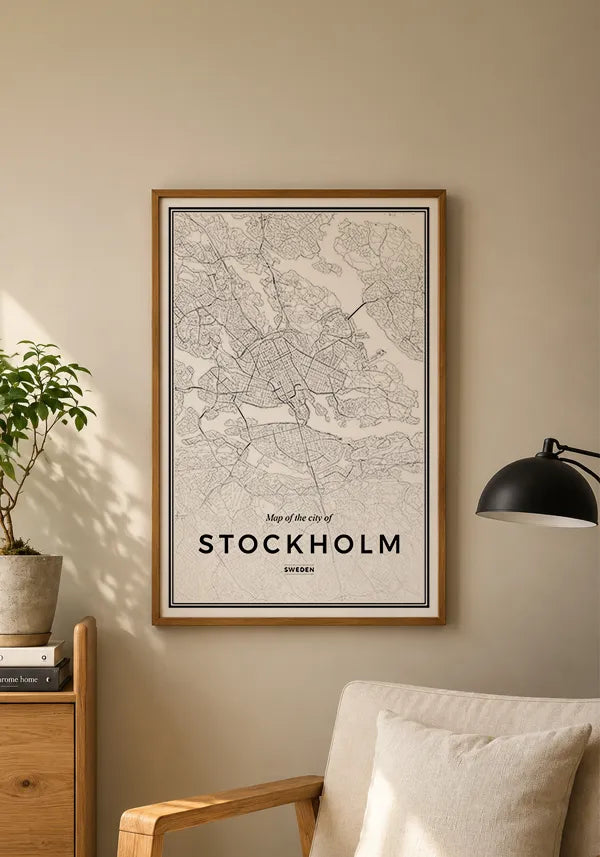 Quadro Mapa de Estocolmo