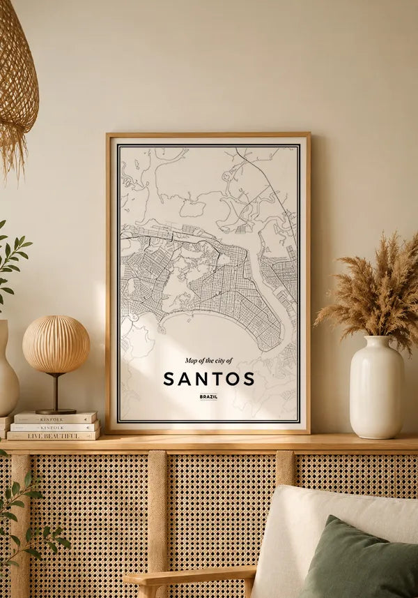 Quadro Mapa de Santos