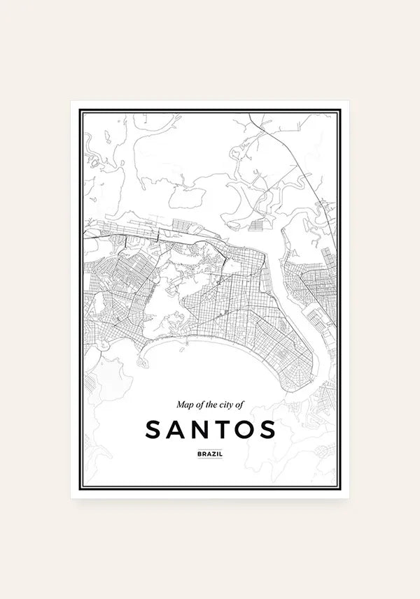 Quadro Mapa de Santos