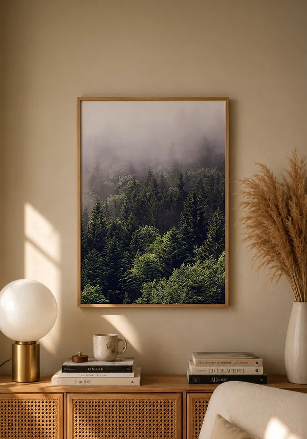 Quadro Decorativo Floresta com Neblina I