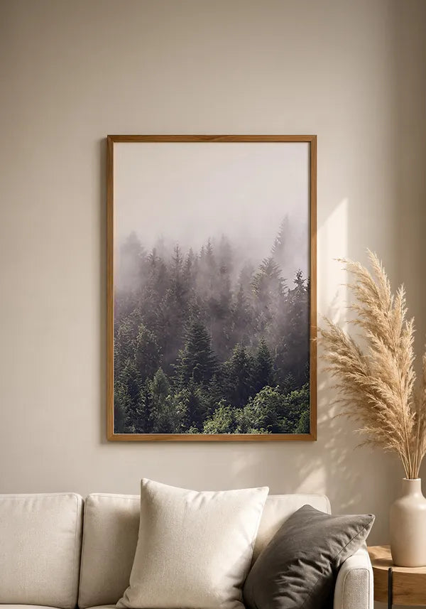Quadro Decorativo Floresta com Neblina III