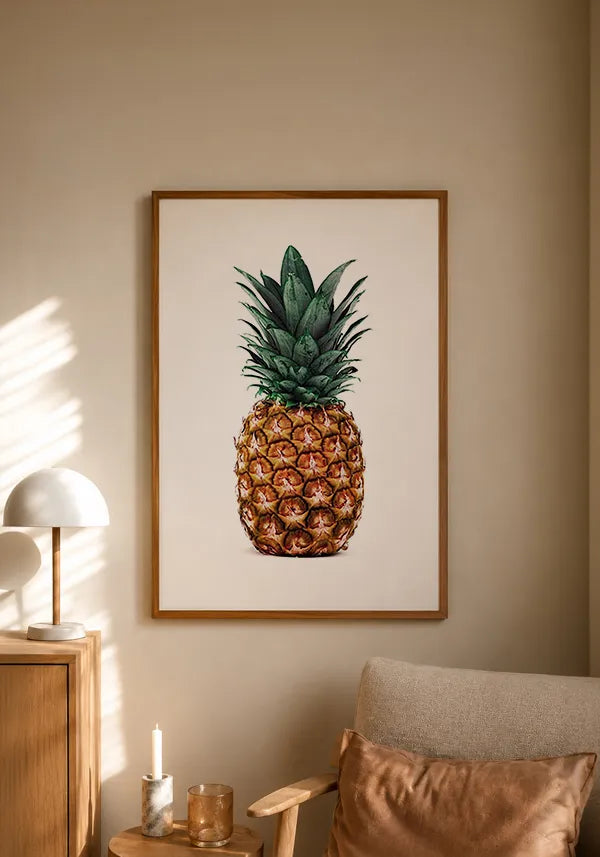 Quadro Decorativo Abacaxi Fundo Branco