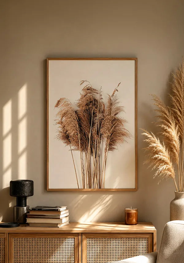 Quadro Capim dos Pampas Desidratado