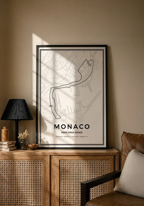 Quadro Circuito de Mônaco Minimalista