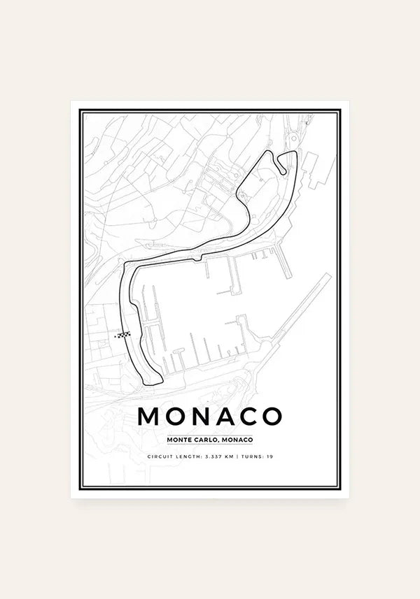 Quadro Circuito de Mônaco Minimalista
