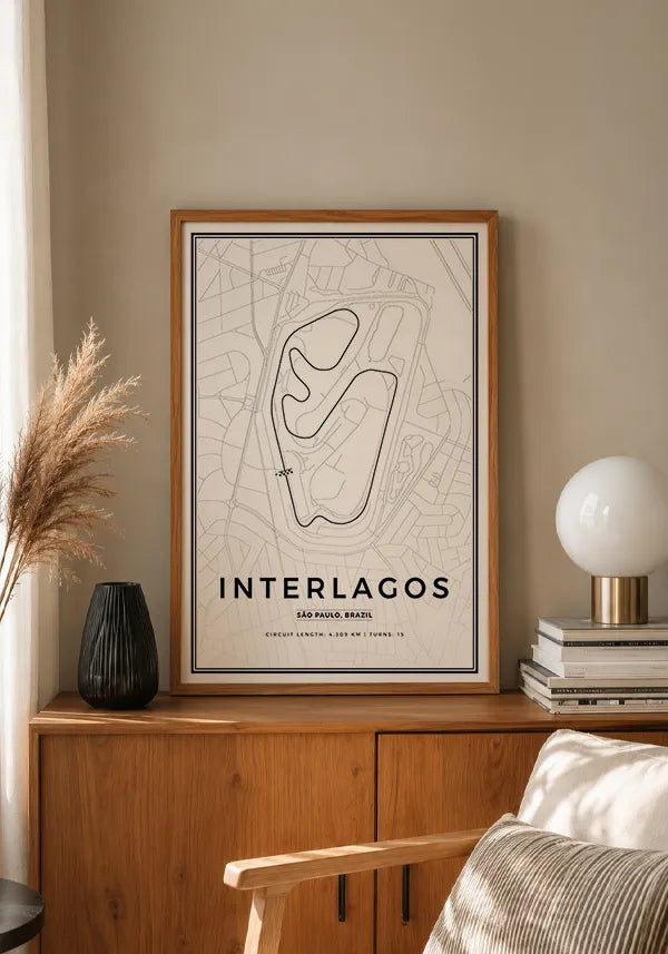 Quadro Circuito de Interlagos Minimalista