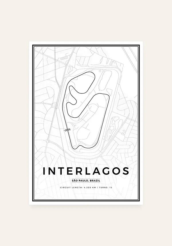 Quadro Circuito de Interlagos Minimalista