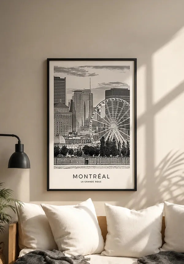Quadro Montreal La Grande Roue em Preto e Branco