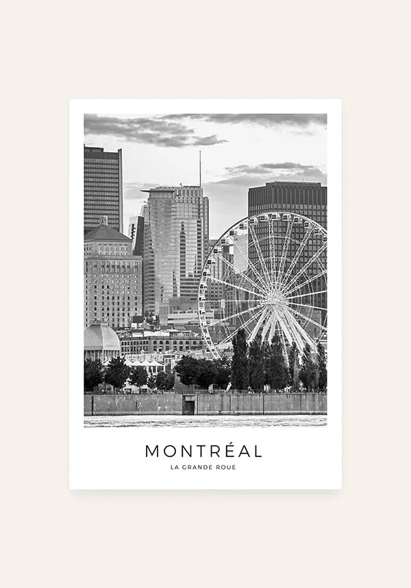 Quadro Montreal La Grande Roue em Preto e Branco