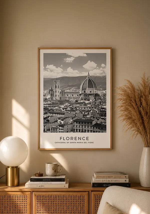 Quadro Florença Santa Maria del Fiore em Preto e Branco