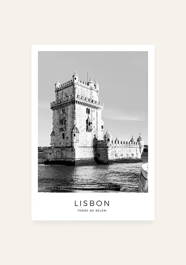 Quadro Lisboa Torre de Belém em Preto e Branco