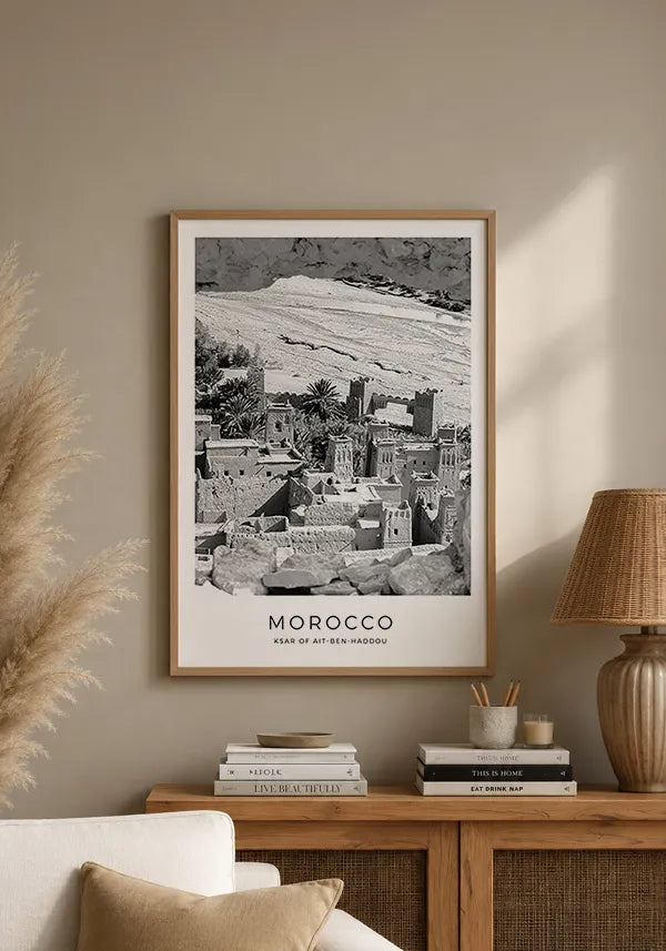 Quadro Marrocos Aït-Ben-Haddou em Preto e Branco