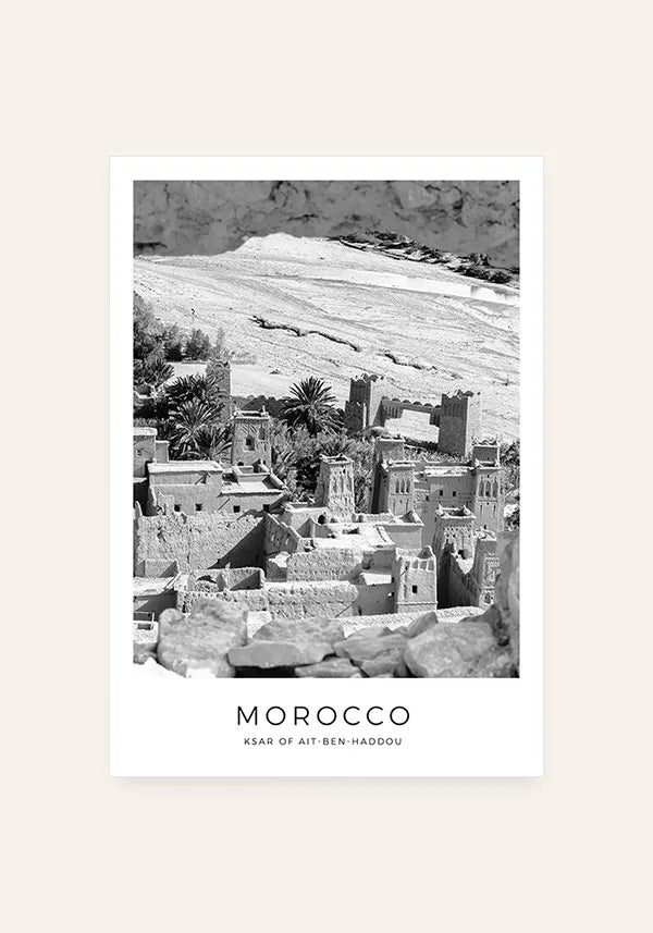Quadro Marrocos Aït-Ben-Haddou em Preto e Branco