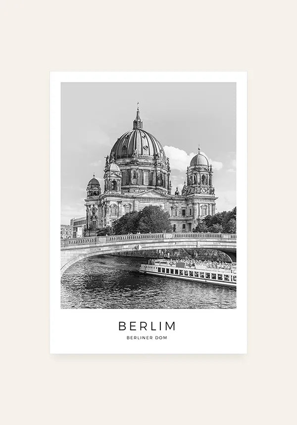 Quadro Catedral de Berlim em Preto e Branco