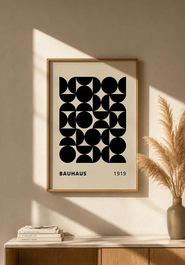 Quadro Bauhaus Retrô Preto