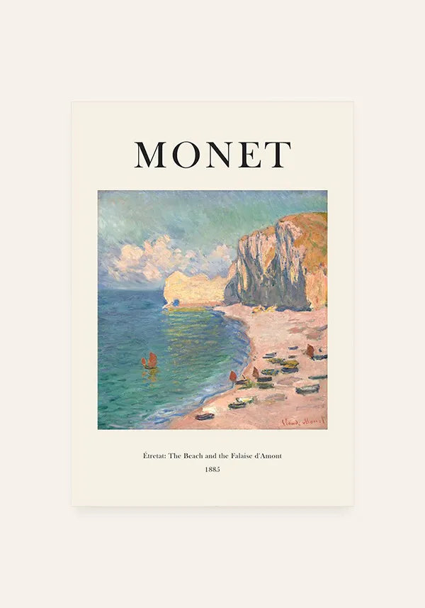 Quadro Claude Monet Étretat, The Beach and the Falaise d'Amont
