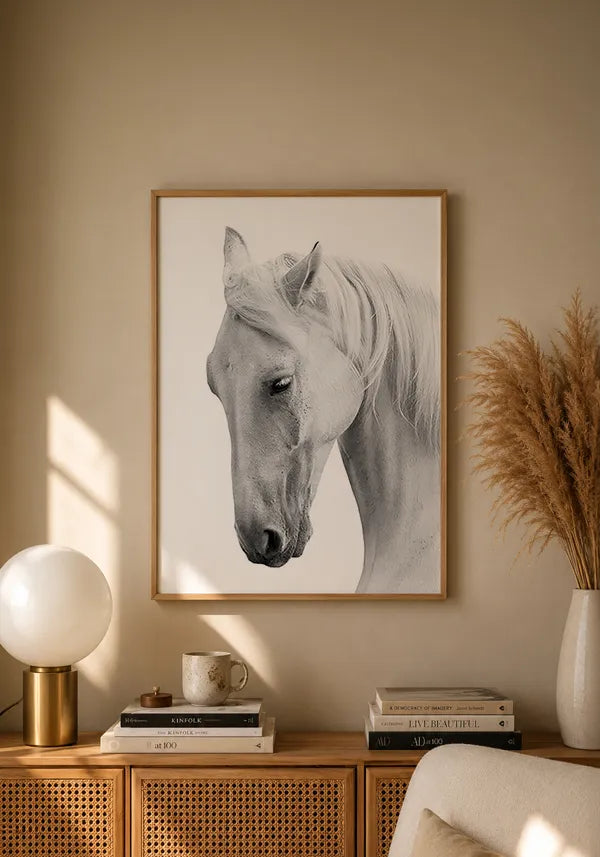 Quadro Cavalo Preto e Branco II