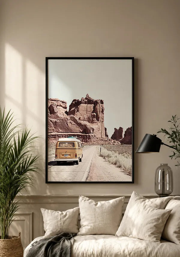 Quadro Decorativo Viagem de Kombi