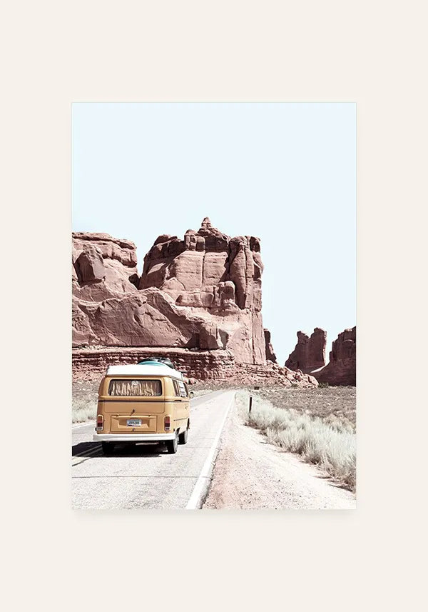 Quadro Decorativo Viagem de Kombi