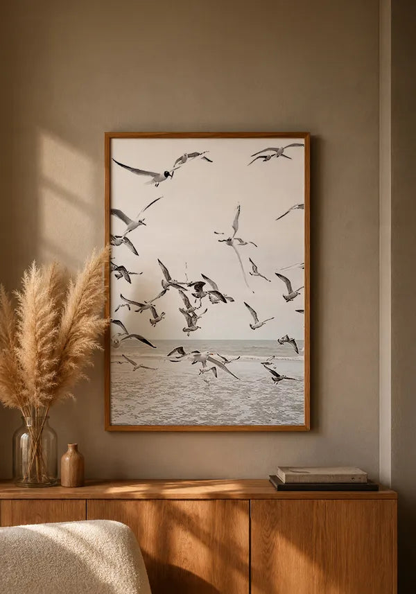 Quadro Gaivotas na Praia