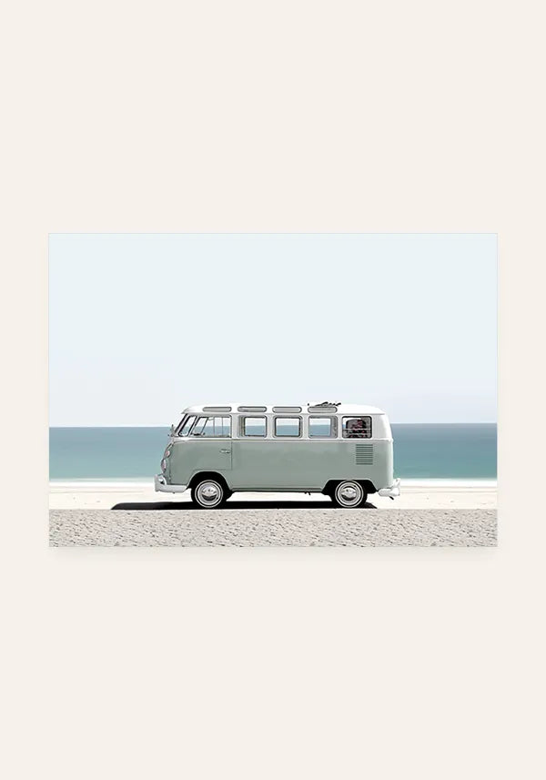 Quadro de Kombi na Praia Horizontal