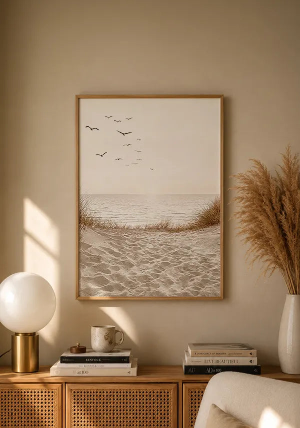 Quadro Pássaros na Praia Fotografia