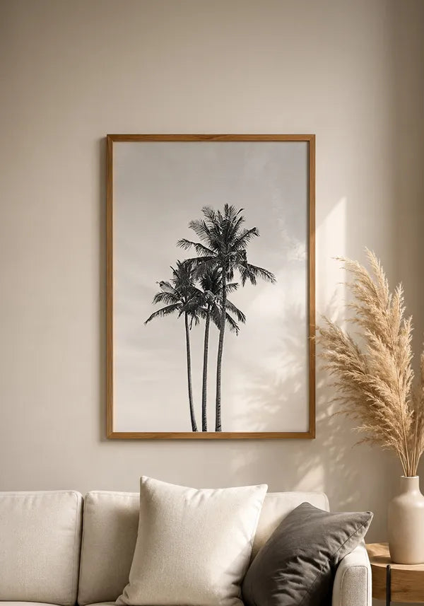 Quadro Coqueiros Preto e Branco