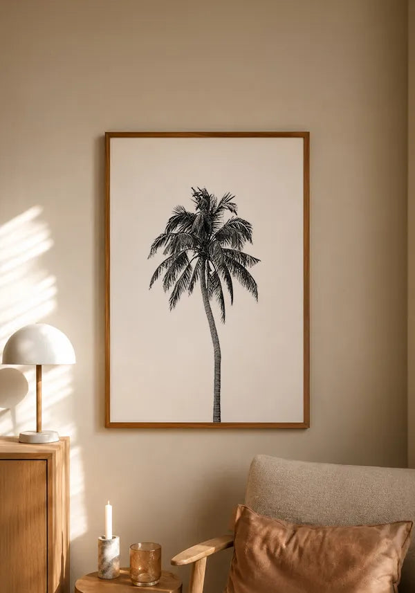 Quadro Coqueiro Preto e Branco