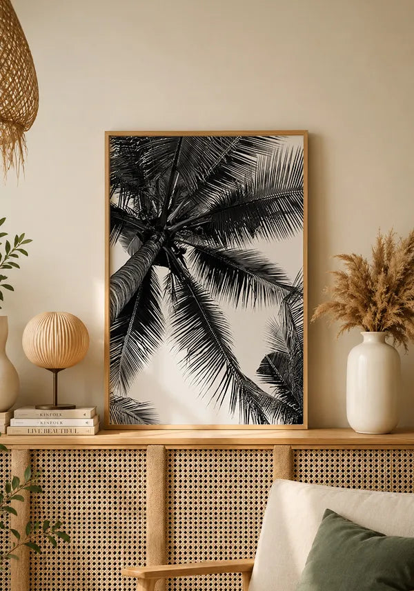 Quadro Decorativo Coqueiro Preto e Branco