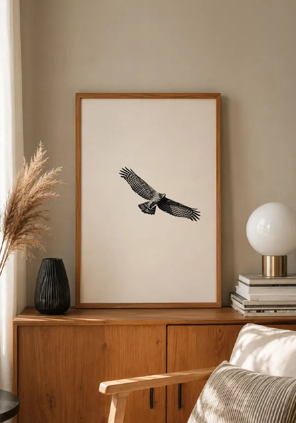 Quadro Águia Preto e Branco