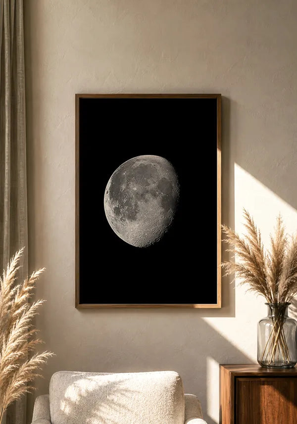 Quadro Lua Fundo Preto