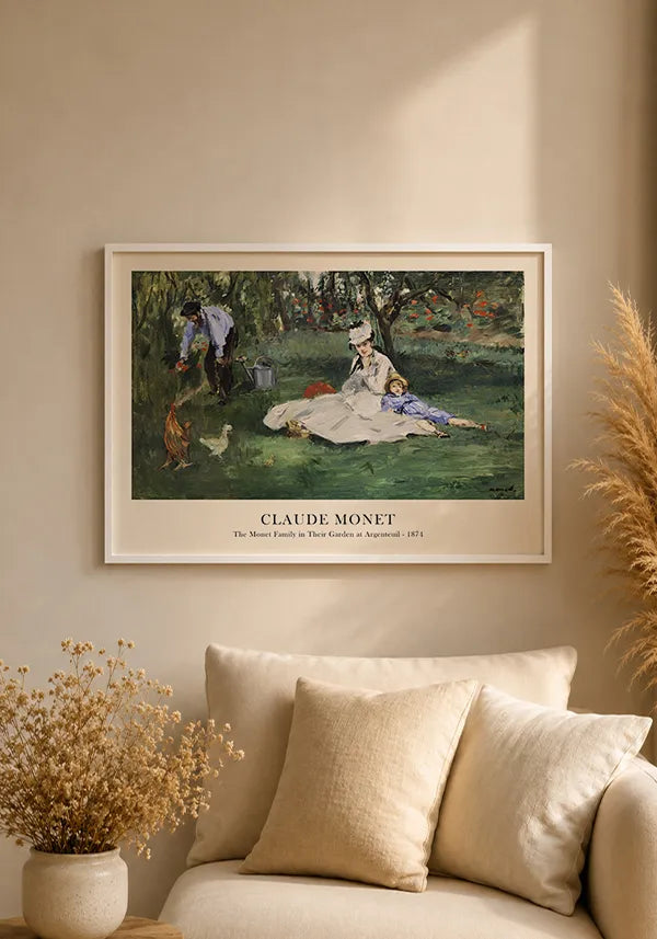 Quadro Claude Monet The Monet Family in Their Garden at Argenteuil Horizontal