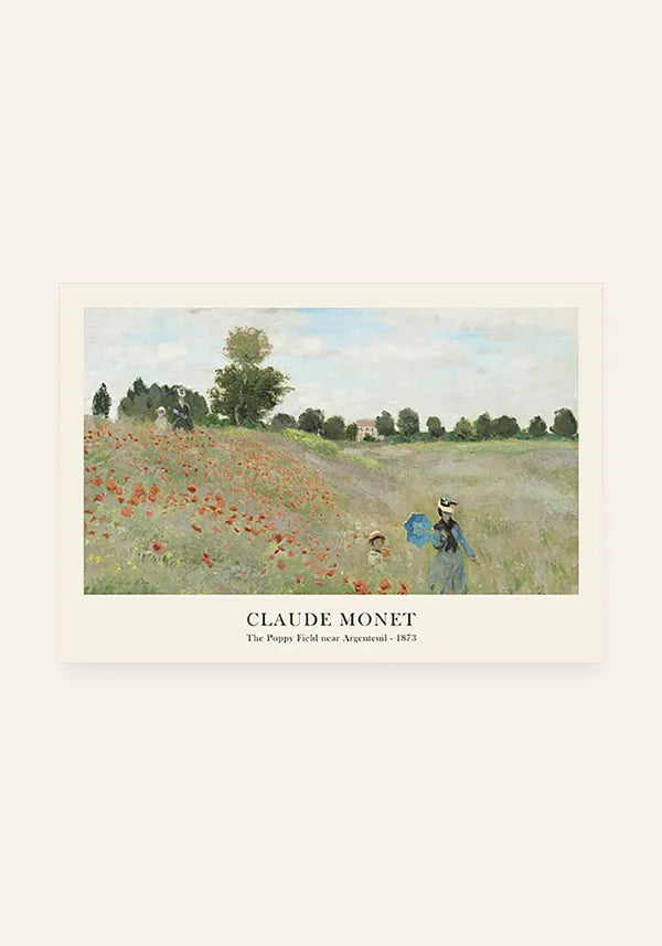 Quadro Claude Monet The Poppy Field Horizontal